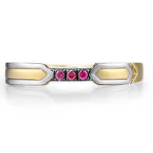 Load image into Gallery viewer, 10K Yellow Gold And 925 Silver Created Ruby Ring