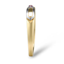 Load image into Gallery viewer, 10K Yellow Gold And 925 Silver Created Ruby Ring