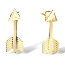 Load image into Gallery viewer, 10K Yellow Gold Arrow Earrings