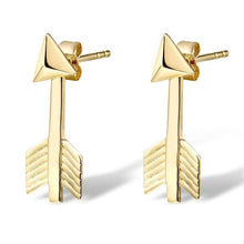 Load image into Gallery viewer, 10K Yellow Gold Arrow Earrings