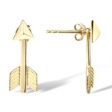 Load image into Gallery viewer, 10K Yellow Gold Arrow Earrings