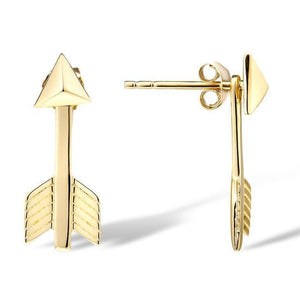 10K Yellow Gold Arrow Earrings