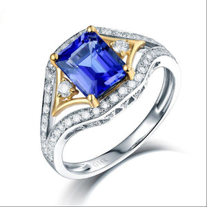 14K Emerald Cut Tanzanite Ring