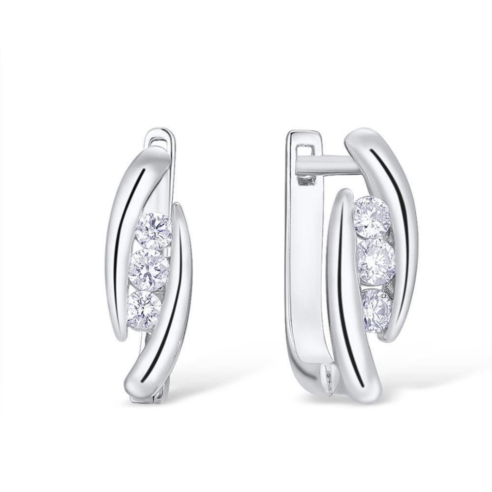 14K White Gold Diamond Earrings