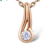 Load image into Gallery viewer, 14K Rose Gold Diamond Drop Pendant