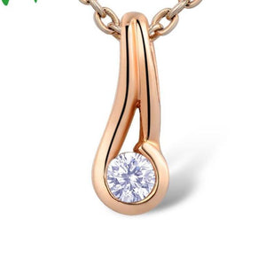 14K Rose Gold Diamond Drop Pendant