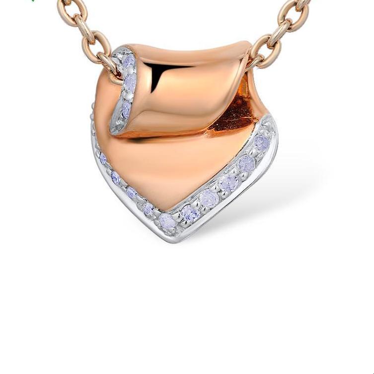 14K Rose Gold Diamond Heart Scarf Pendant