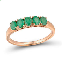 Load image into Gallery viewer, 14K Rose Gold Emerald Ring