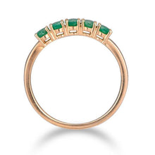 Load image into Gallery viewer, 14K Rose Gold Emerald Ring