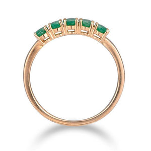 14K Rose Gold Emerald Ring