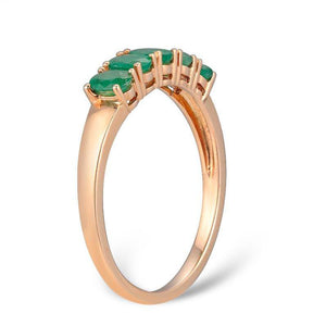 14K Rose Gold Emerald Ring