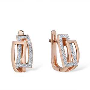 14K Rose Gold Diamond Earrings