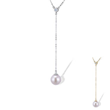 Load image into Gallery viewer, 14K Gold Fresh Water White Pearl And Diamond Necklace