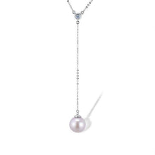 Load image into Gallery viewer, 14K Gold Fresh Water White Pearl And Diamond Necklace