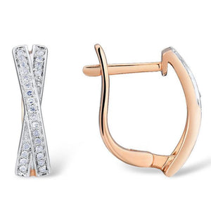 14K Rose Gold  Diamond Earrings