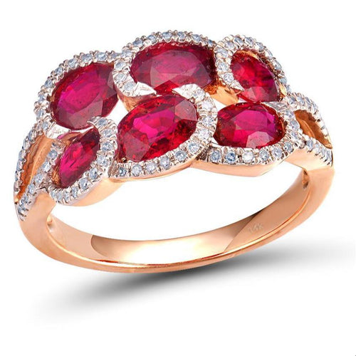 14K Rose Gold Ruby And Diamond Ring