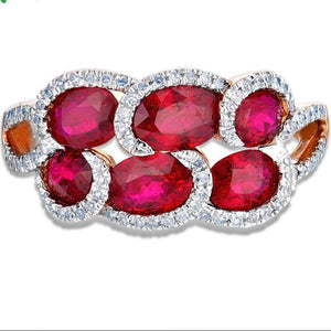 14K Rose Gold Ruby And Diamond Ring