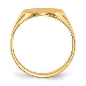 Mens 14K Diamond Signet Ring