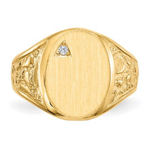 Load image into Gallery viewer, Mens 14K Diamond Signet Ring