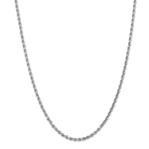 14K White Gold Rope Chain 3mm