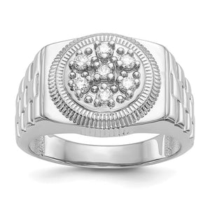 Mens 14K White Gold 1/4 CT Diamond Ring